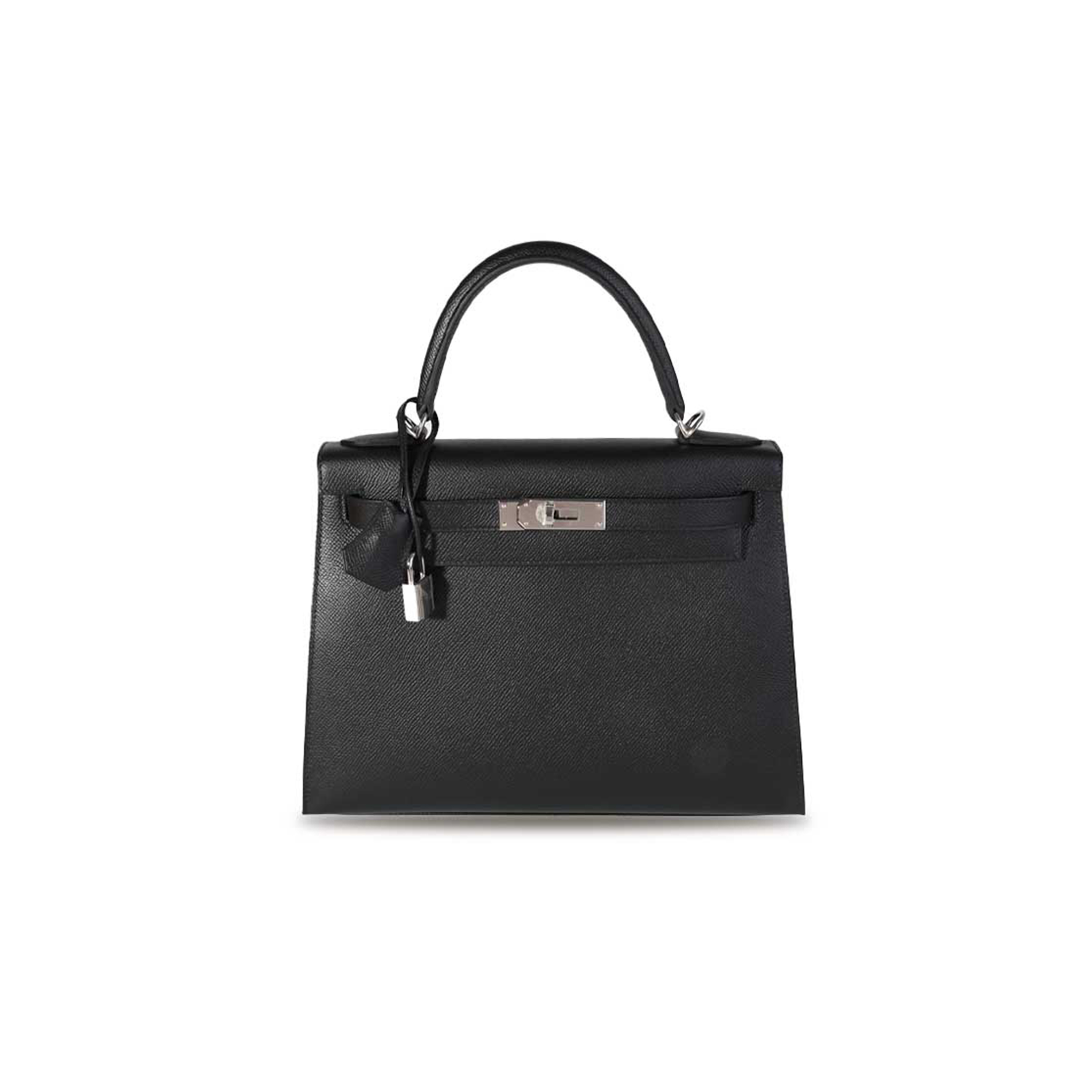 HERMÈS BLACK EPSOM SELLIER KELLY 28 (28*22*10cm)